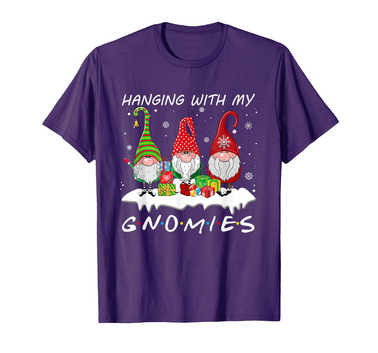 Hanging with My Gnomies Christmas Gnome Matching Pajamas PJ T-Shirt