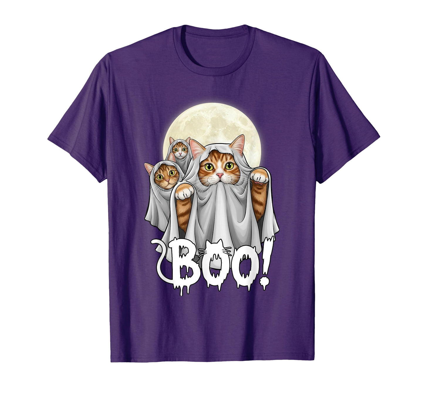Cute Funny Wizard Cat Ghost Halloween Boo Spooky Kitten Meme T-Shirt
