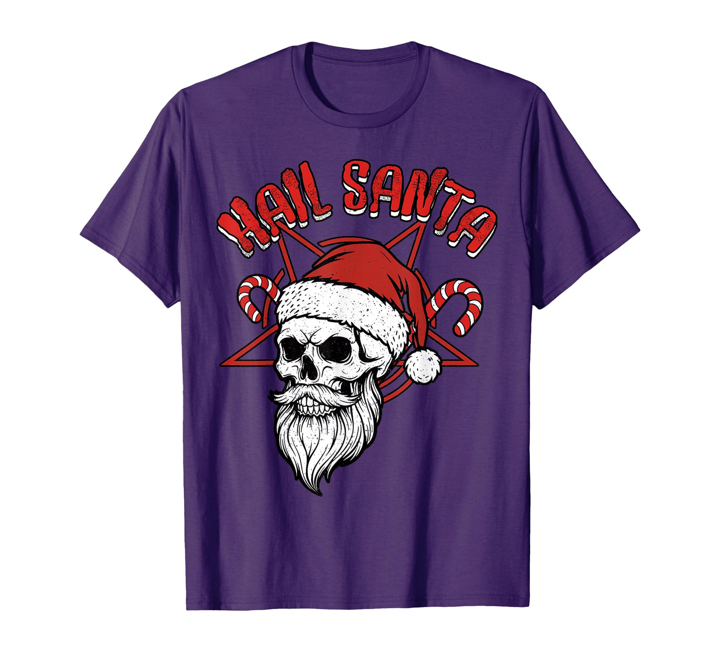 Hail Santa Heavy Wiccan Solstice Gothic Anti Christmas T-Shirt