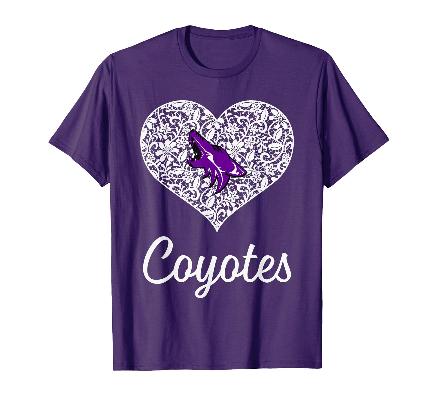 Anna Coyotes Logo Lace Heart HS T-Shirt