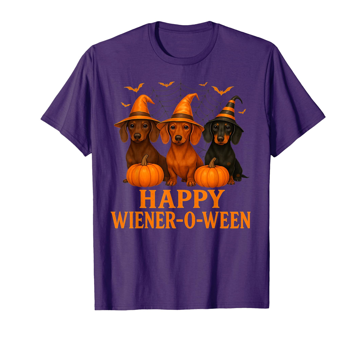 Happy Dachshund-O-Ween Wiener Dog Pumpkin Halloween T-Shirt