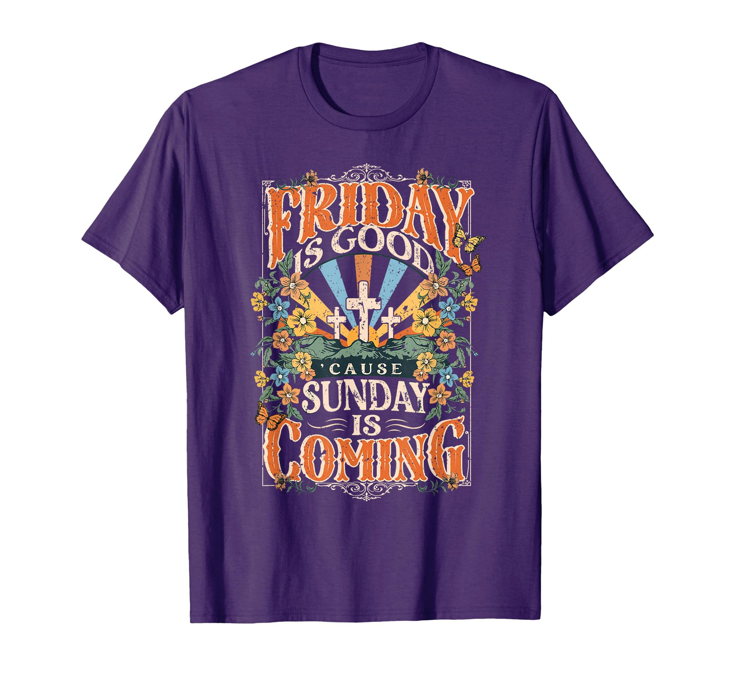 Friday Is Good Sunday Is Coming Jesus Christian Easter Bunny T-Shirt