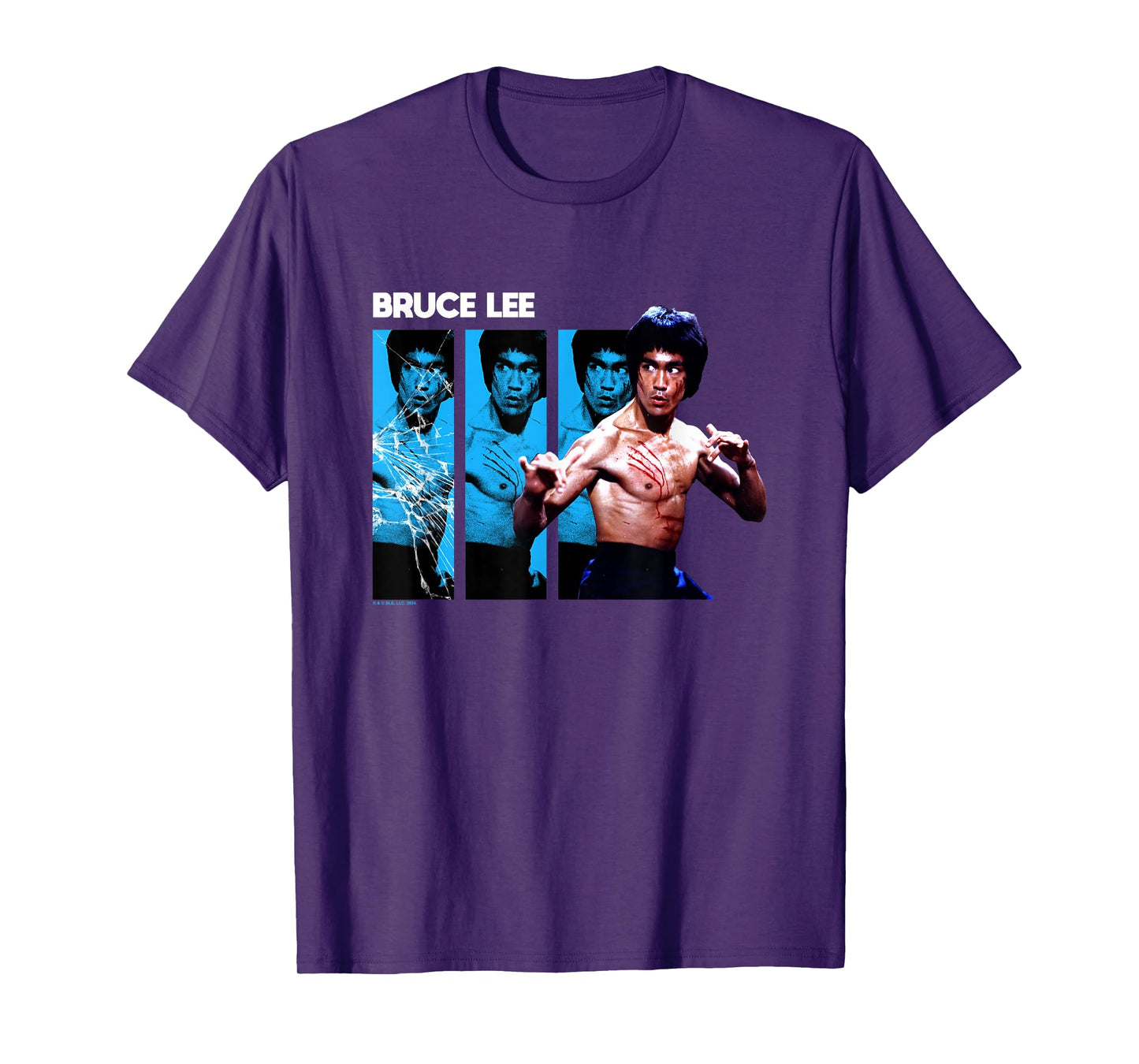 Bruce Lee Broken Mirror Claw Marks Vintage T-Shirt