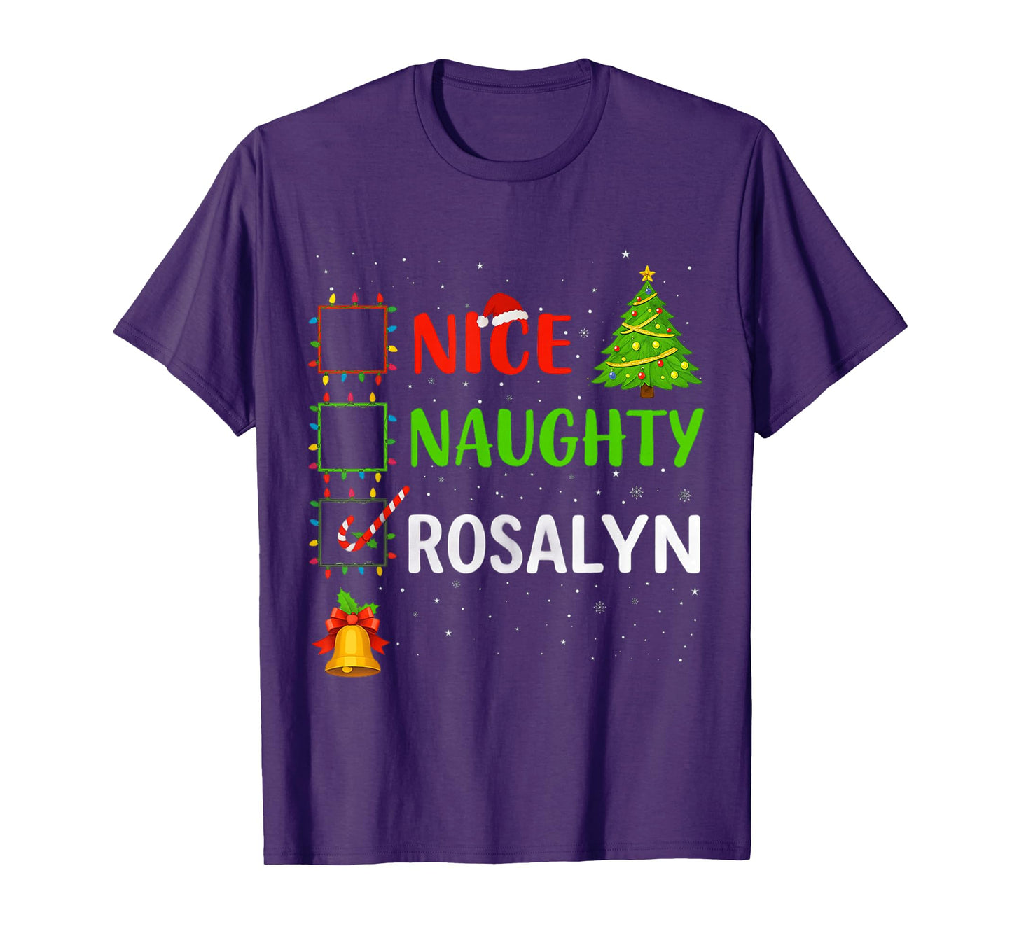 Christmas Naughty Nice Check Santa List Holiday Humor Xmas T-Shirt