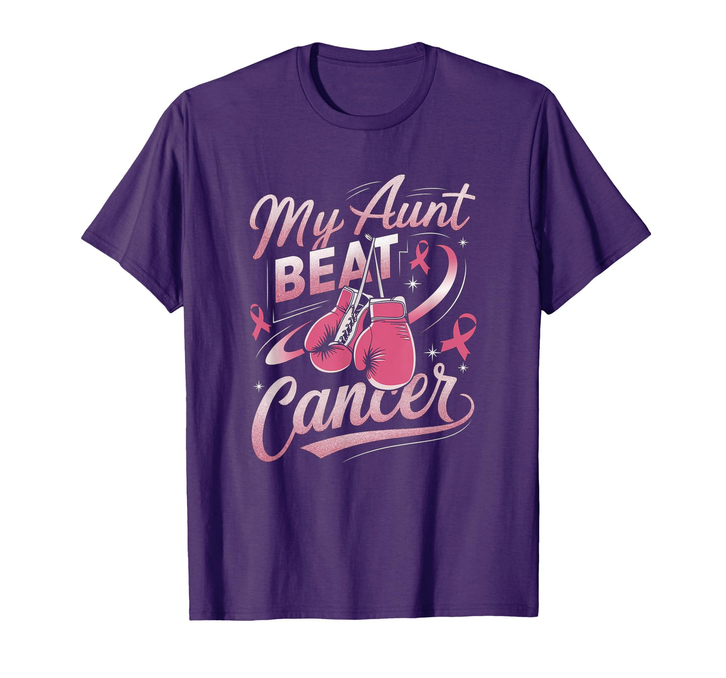 My Aunt Beat Cancer Support Breast Cancer Awareness T-Shirt