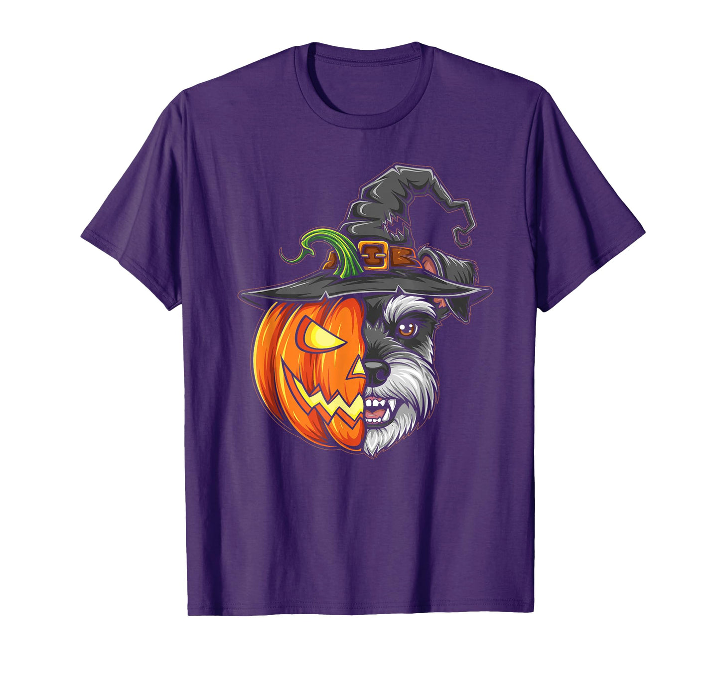 Miniature Schnauzer Dog Pumpkin Halloween Kids Mens Womens T-Shirt