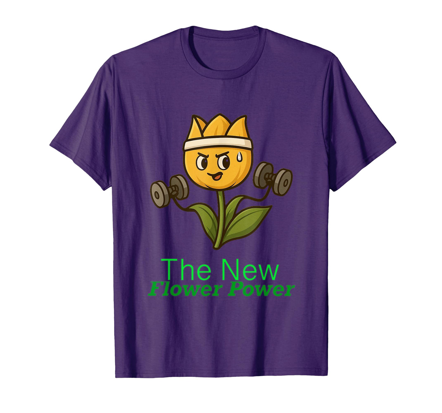 The New Flower Power Funny Plant Gym Workout Design T-Shirt