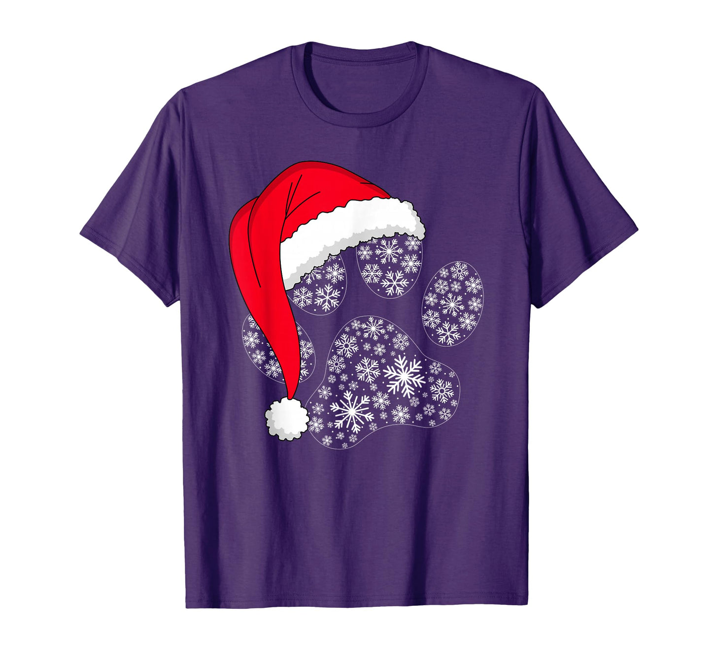 Dog Paw Christmas Santa Hat Funny Puppy Dog Lover Xmas T-Shirt