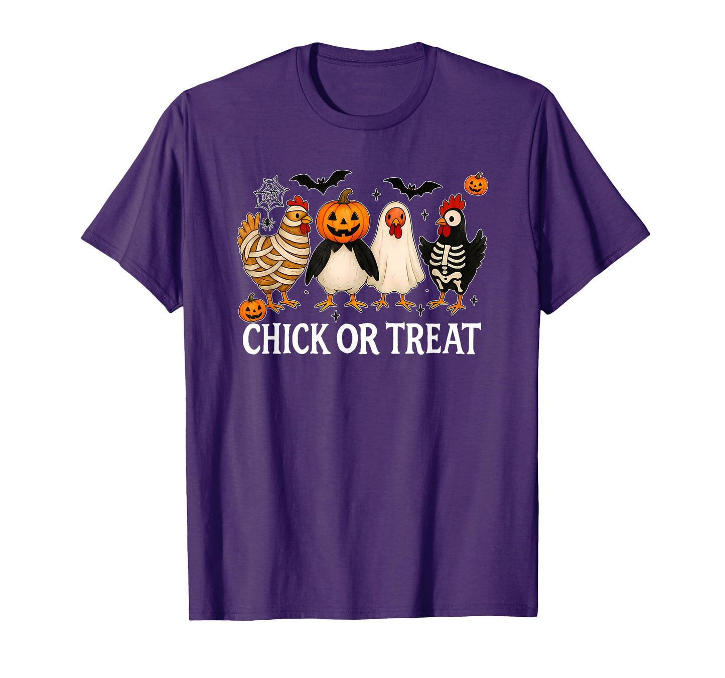 Chick Or Treat Halloween Pumpkin Ghost Spooky Funny Chicken T-Shirt
