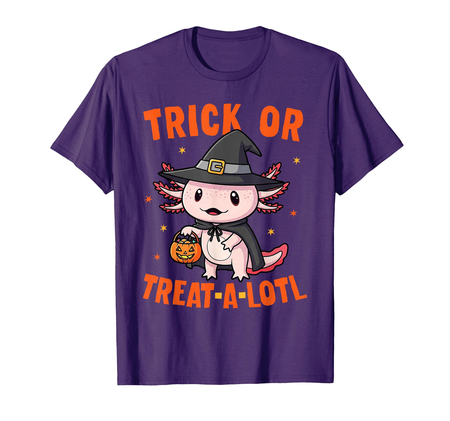 Trick or Treat A Lotl Axolotl Halloween Costume Witch Girls T-Shirt