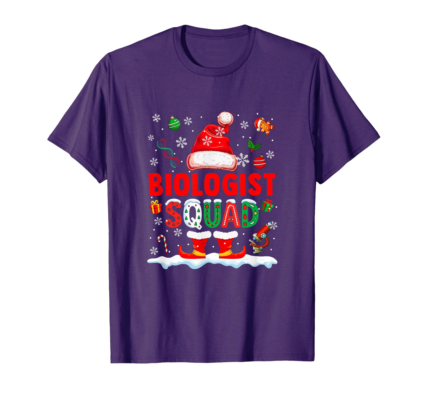 Biologist Squad Men Job Christmas Santa Costume Bow Tie T-Shirt