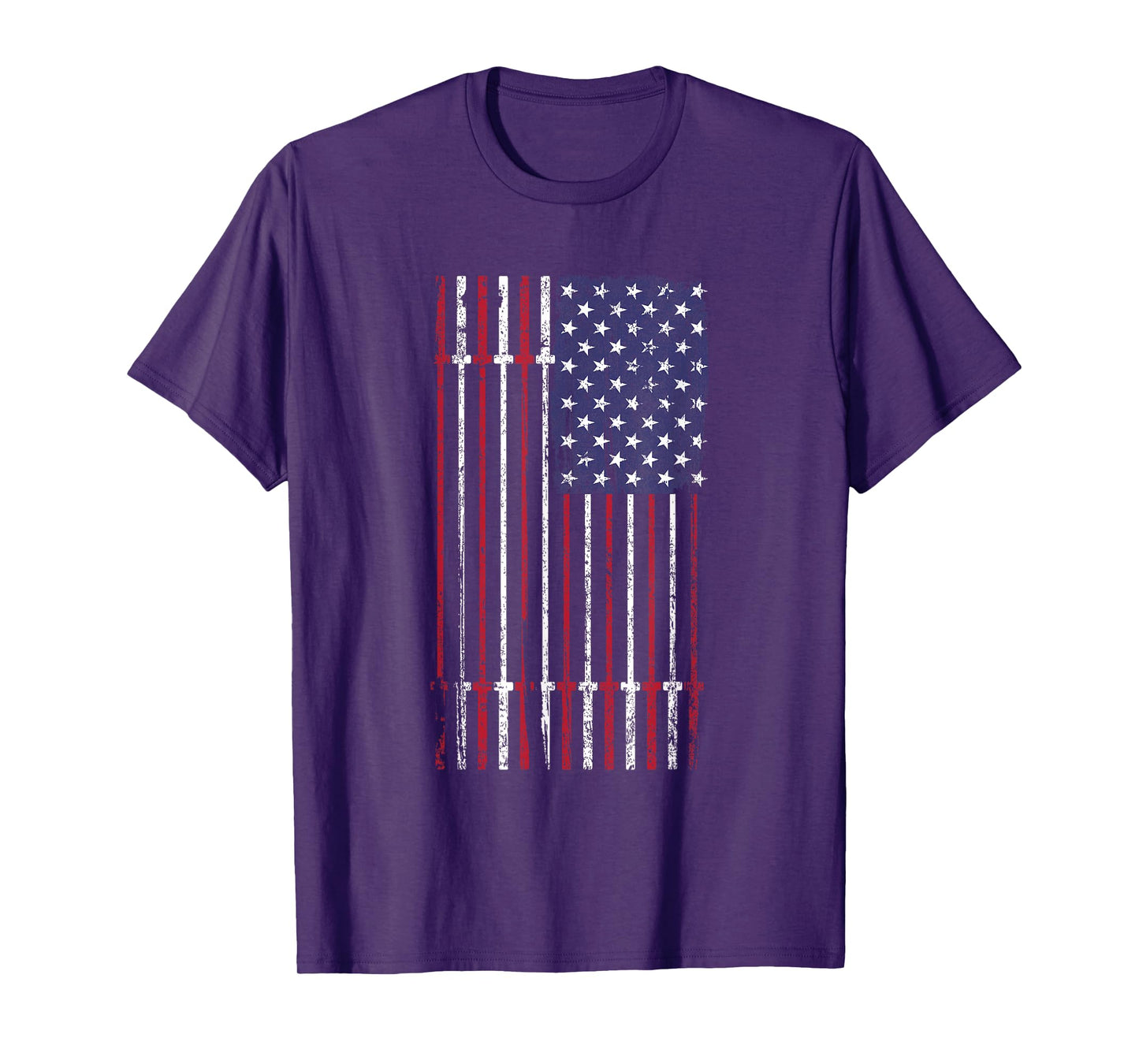 USA Flag Barbell T-Shirt for Women Men