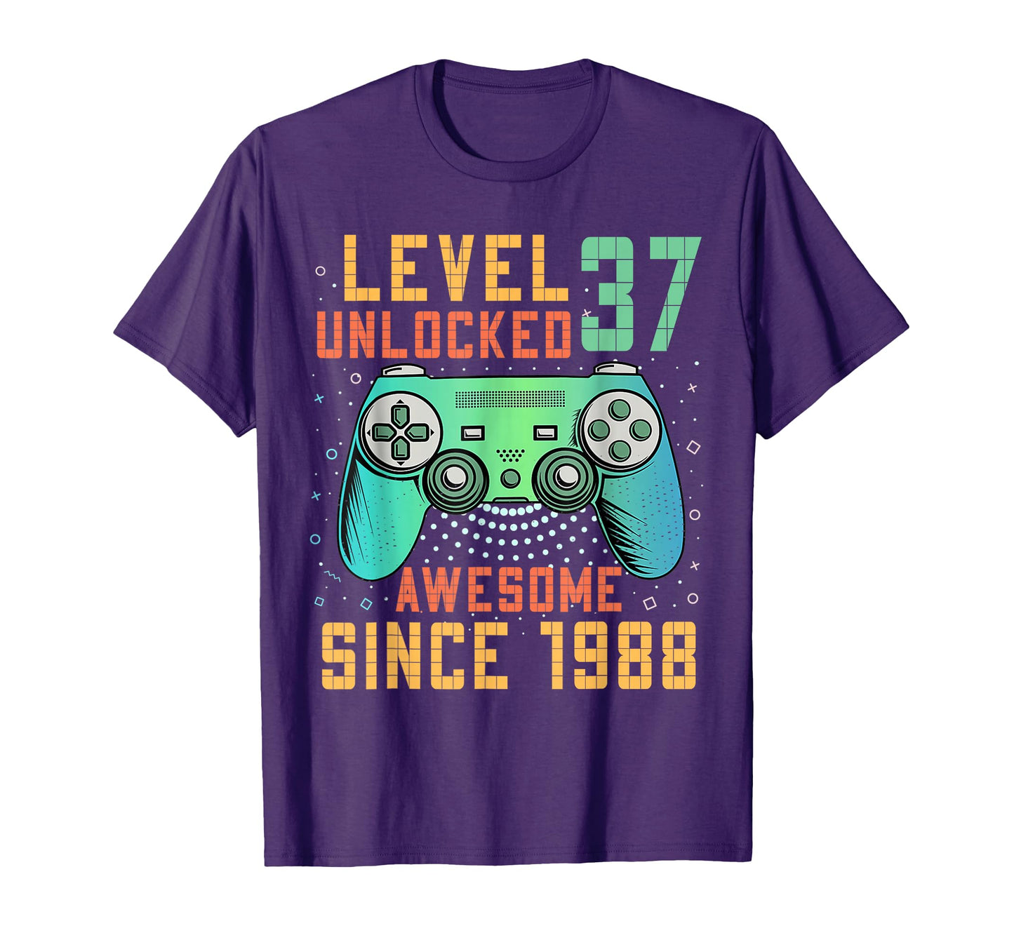 37th Birthday Gamer 37 Year Old Bday Men Game Level Unlocked T-Shirt