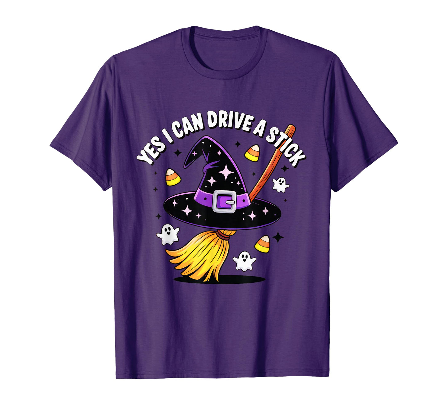 Yes I Can Drive A Stick Halloween Cute Kawaii Spooky Costume T-Shirt