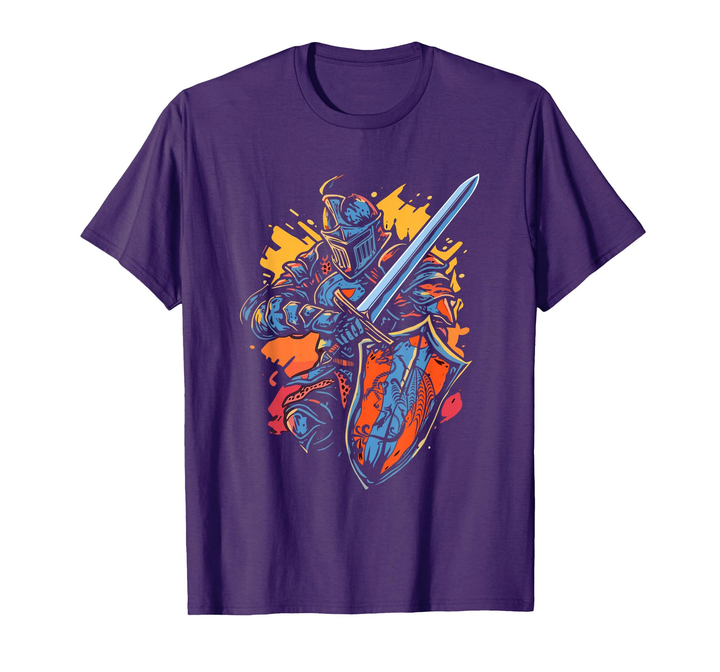Medieval Knight Armor Sword Shield Renaissance Faire Men Boy T-Shirt