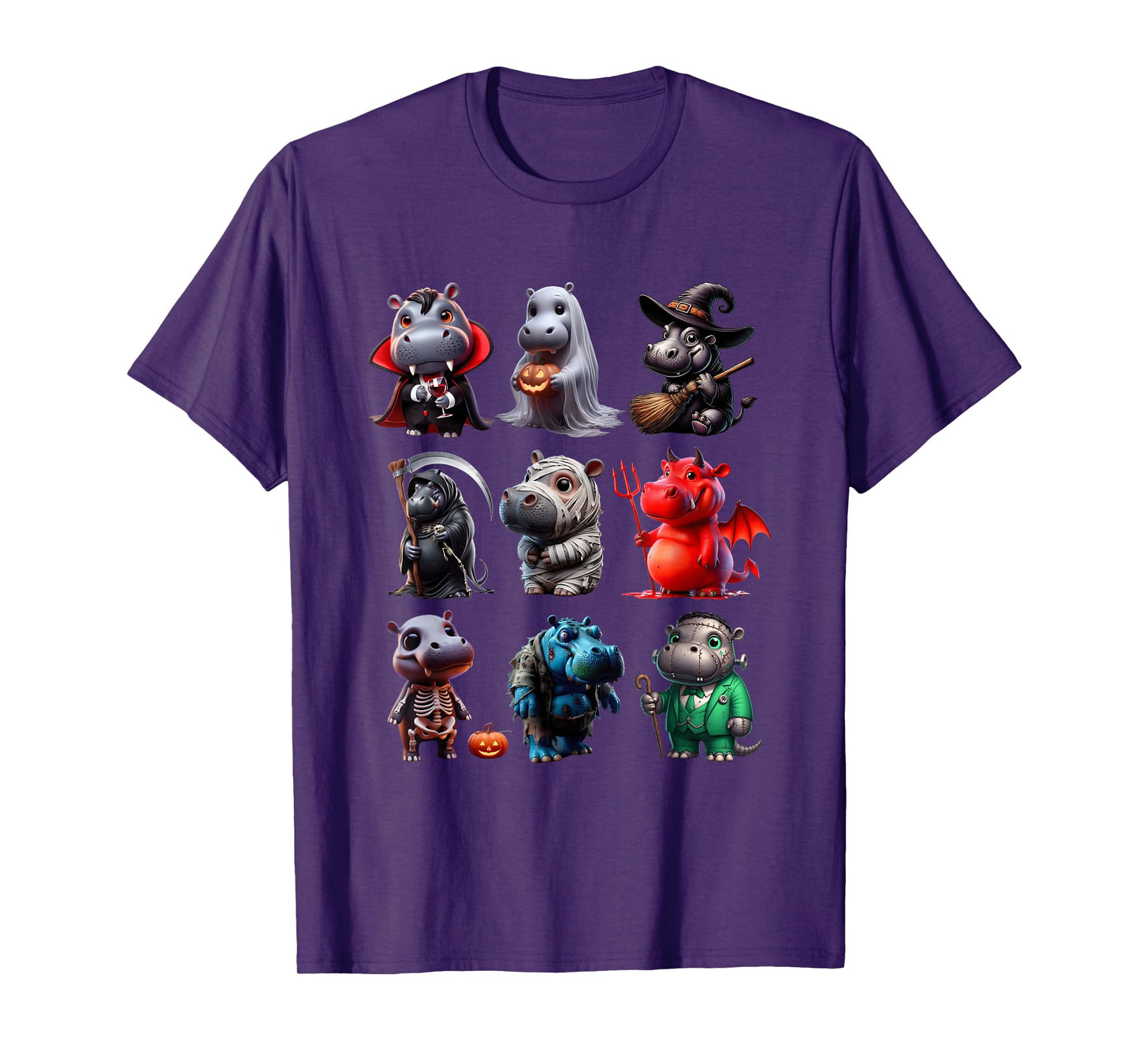 Hippo Ghost Witch Zombie Halloween Costume Hippopotamus T-Shirt