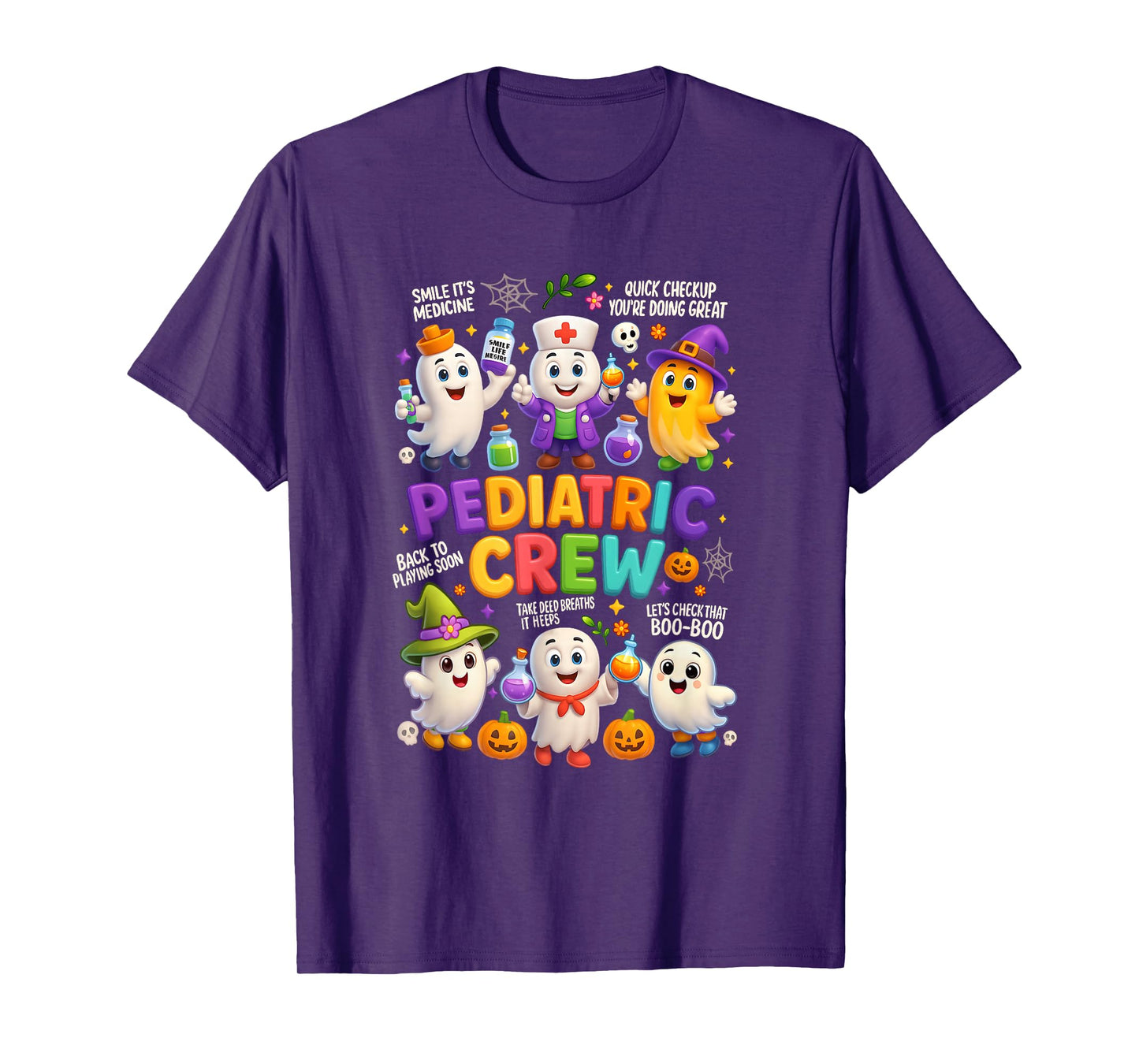 Halloween Pediatric Crew Ghosts Potions Pumpkins Nurse Witch T-Shirt