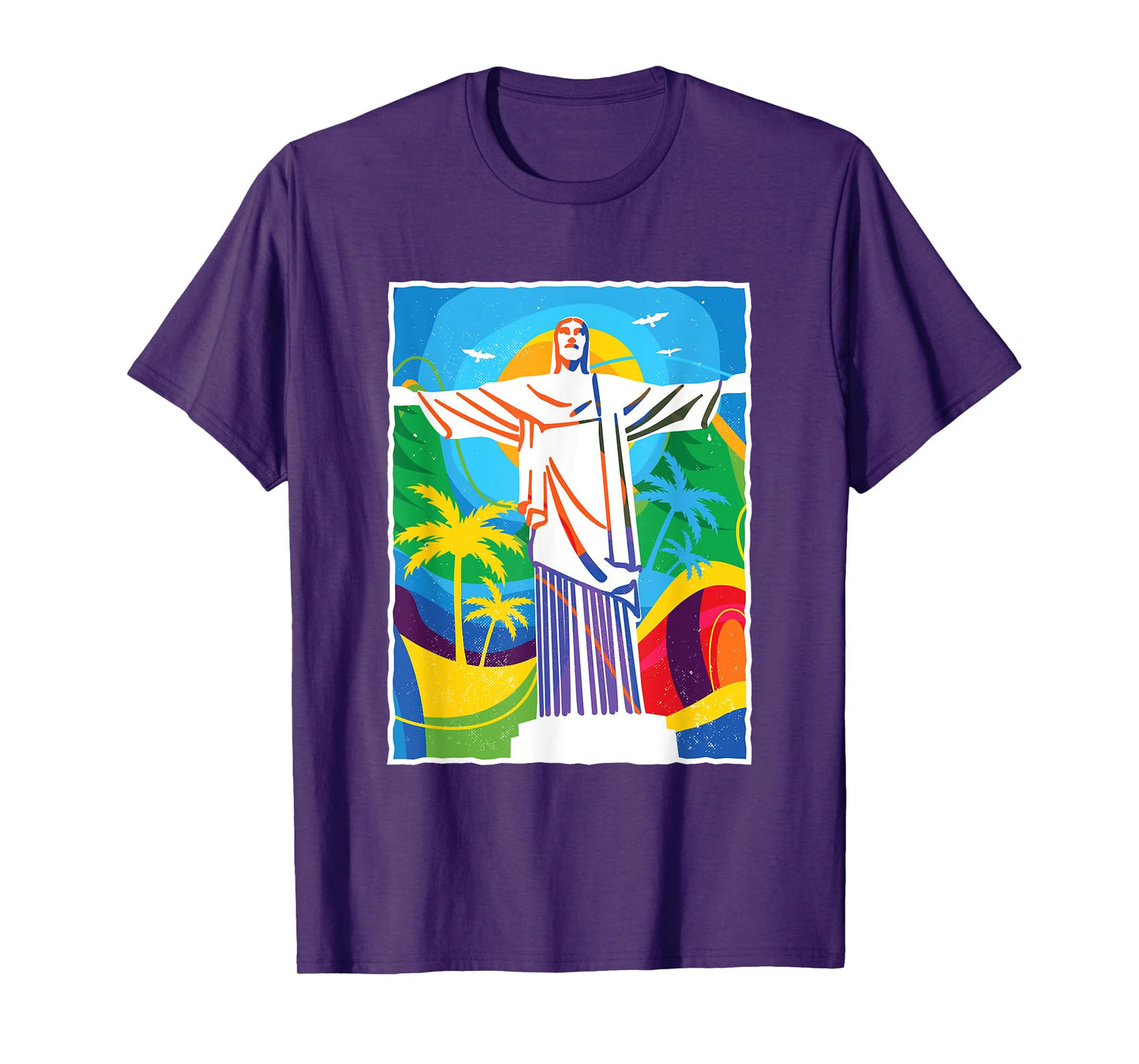 Rio De Janeiro - Colourful Jesus Brazil Travel Souvenir Gift T-Shirt