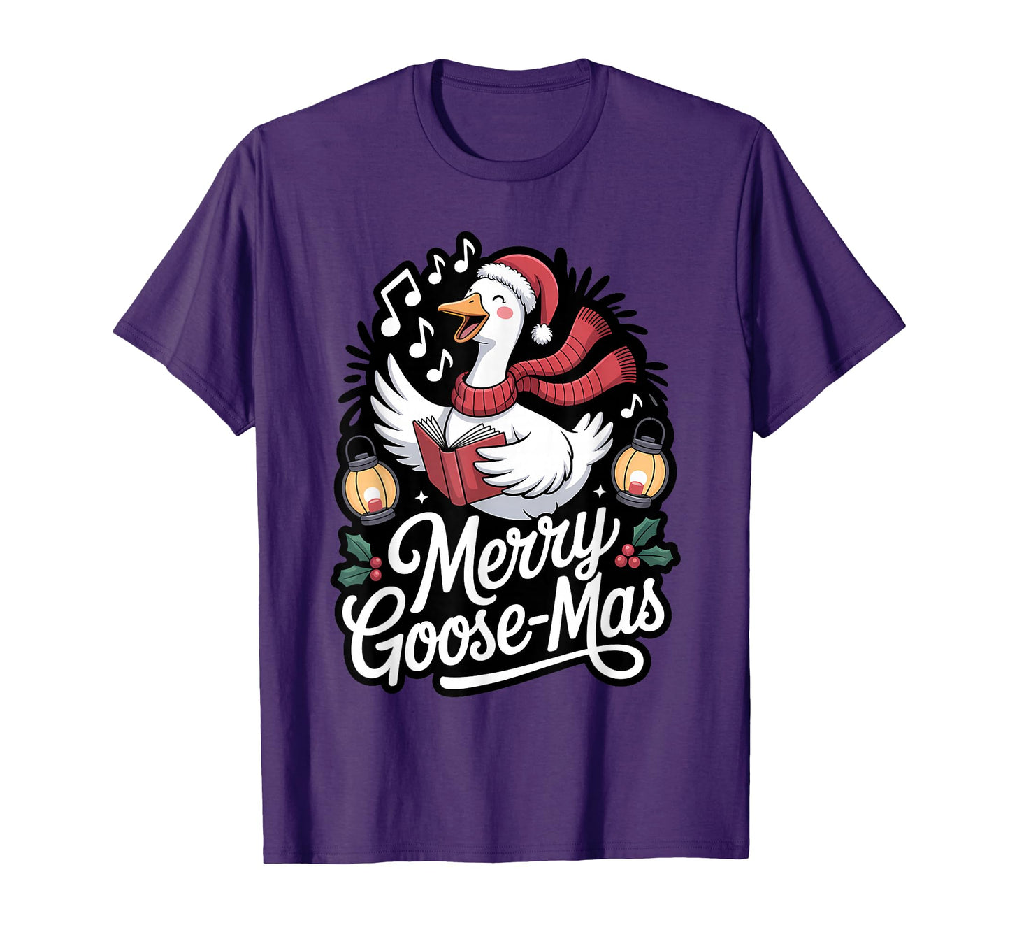 Merry Goose-mas Caroling Funny Christmas Goose T-Shirt