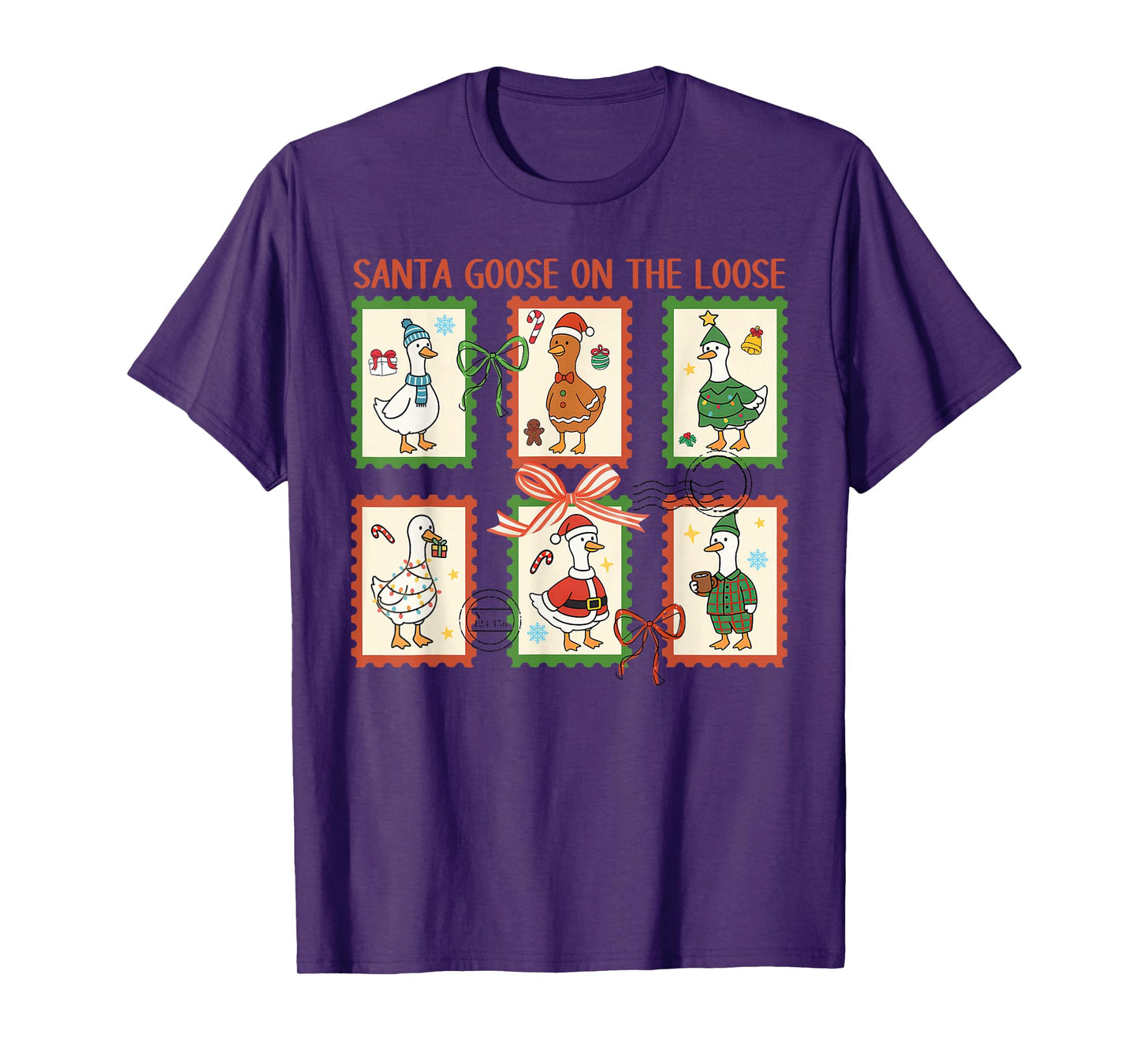 Santa Goose On The Loose Merry Goosemas Christmas Cute Xmas T-Shirt