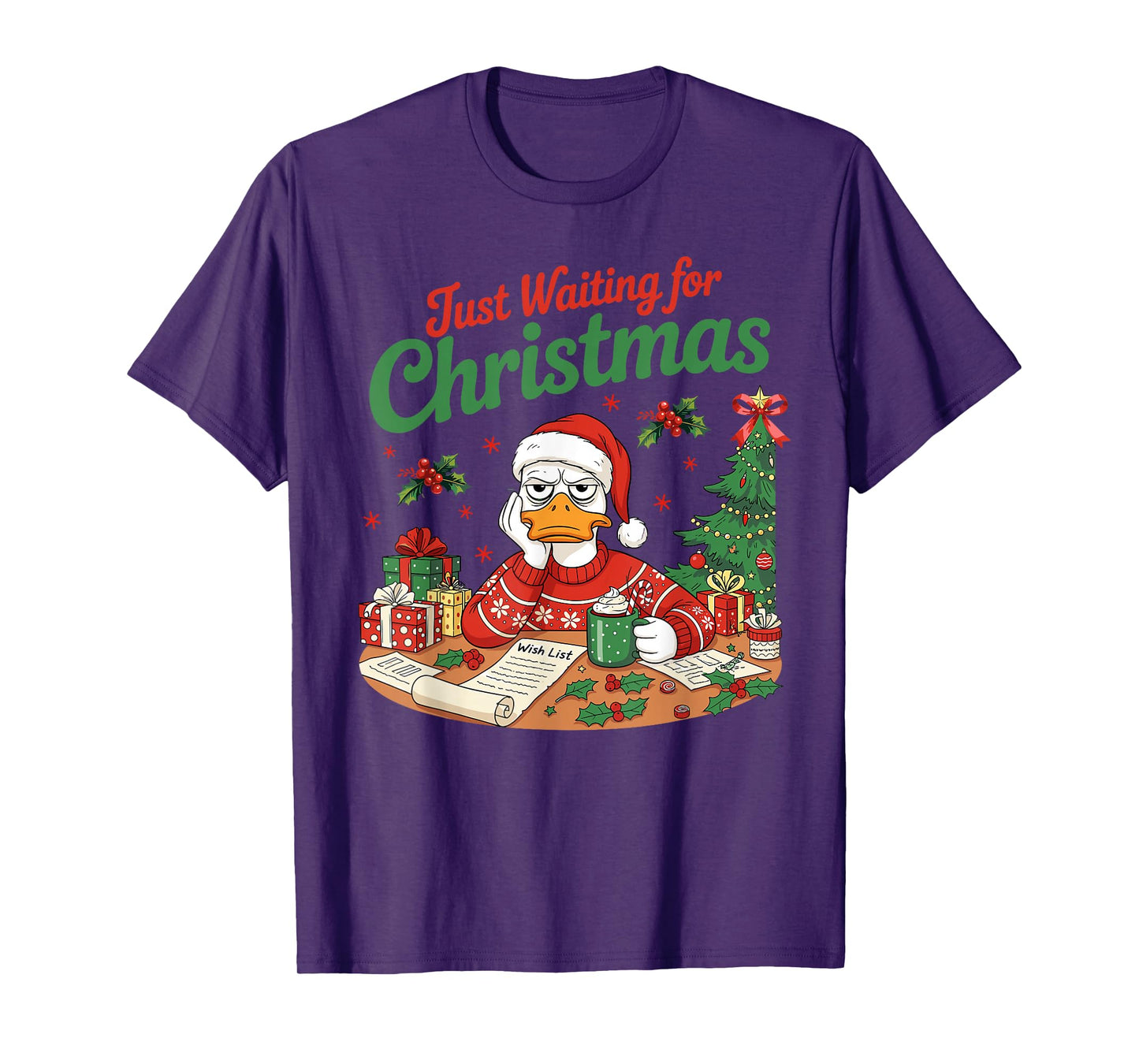 Just Waiting for Christmas Grumpy Goose T-Shirt