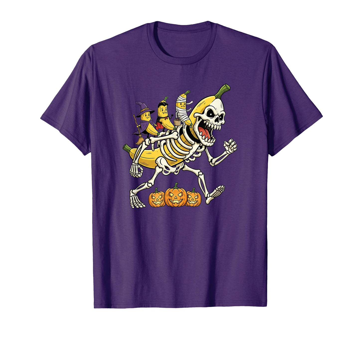Funny Banana Skeleton Mummy Witch Halloween Kids Mens Womens T-Shirt