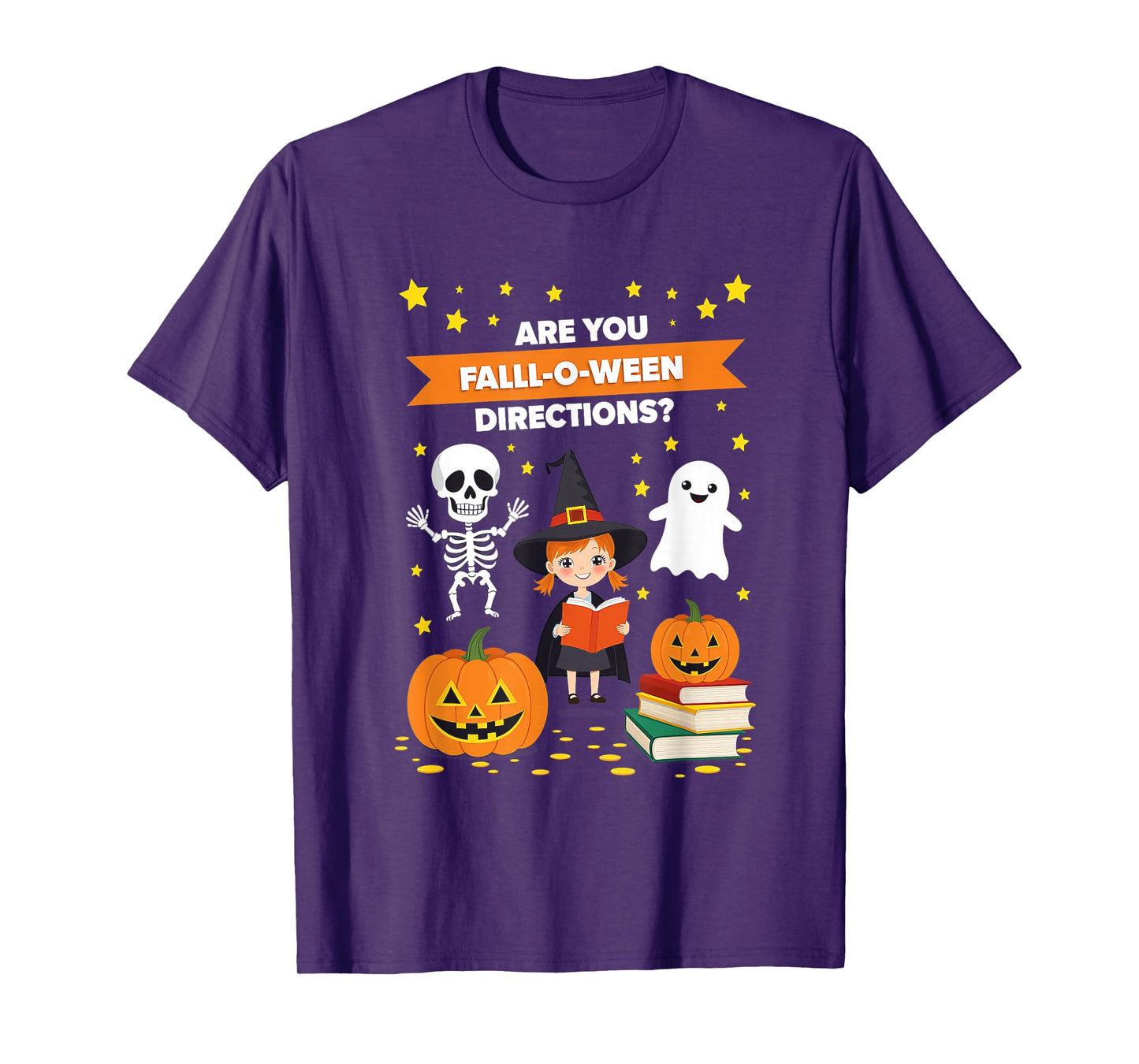 Retro are You Fall O Ween Directions Teacher Halloween Ghost T-Shirt
