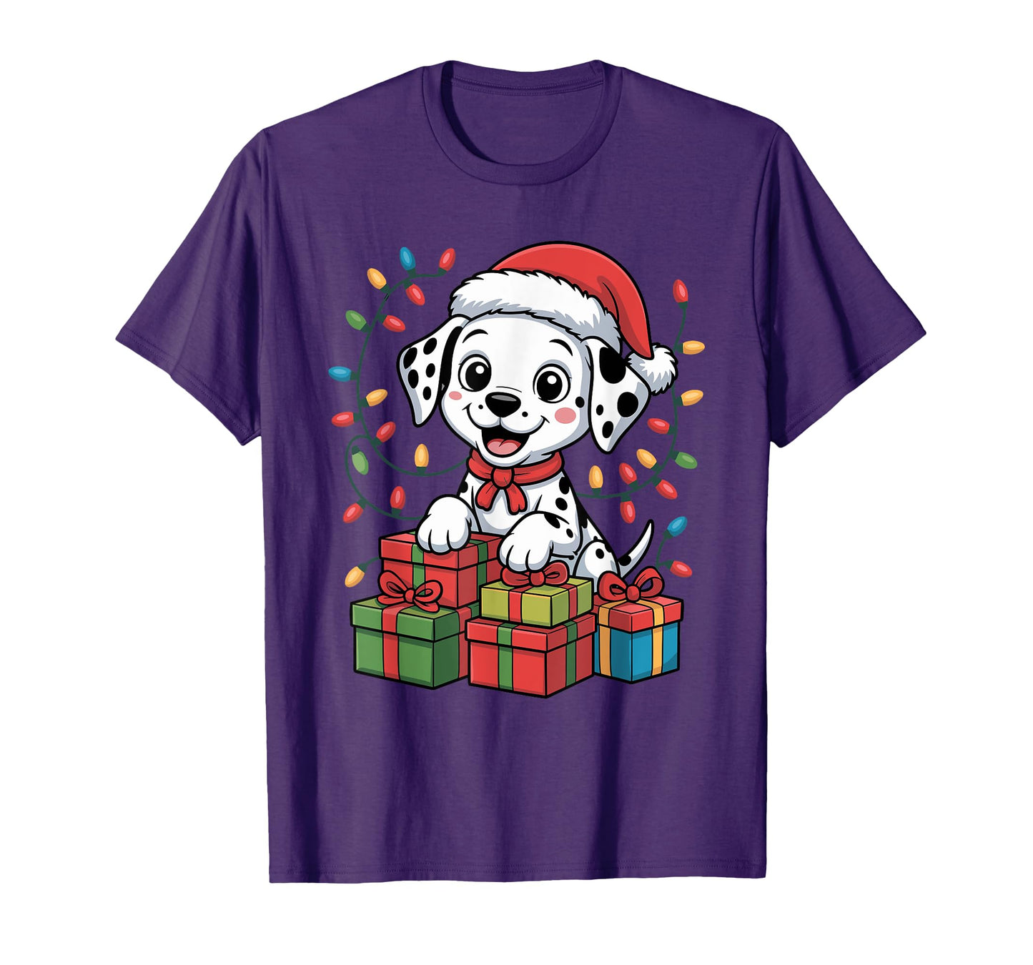 Cute Dalmatian Christmas Xmas Design Funny Dog Lover Holiday T-Shirt