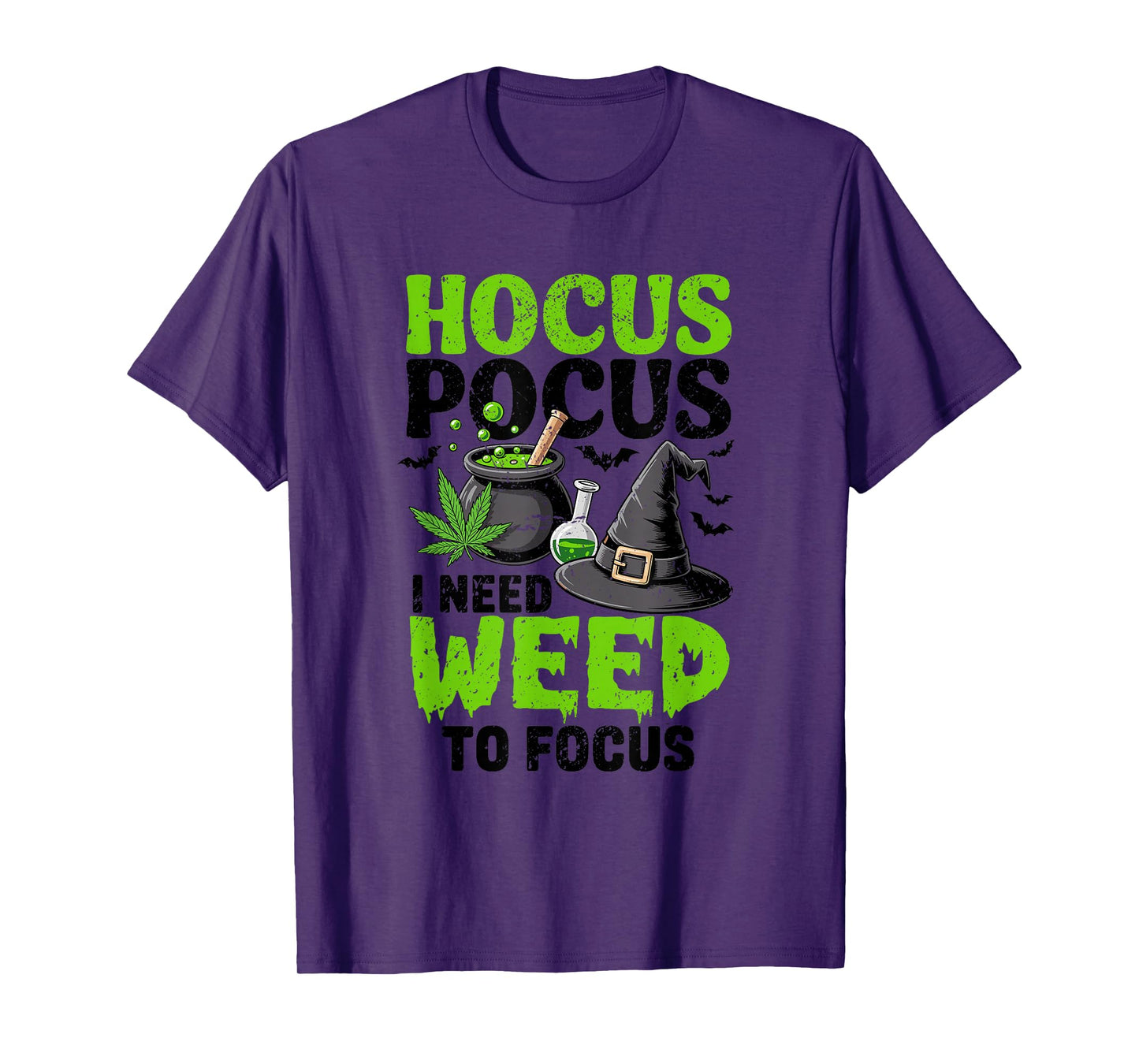 Hocus Pocus Weed Cauldron Witch hat Halloween T-Shirt
