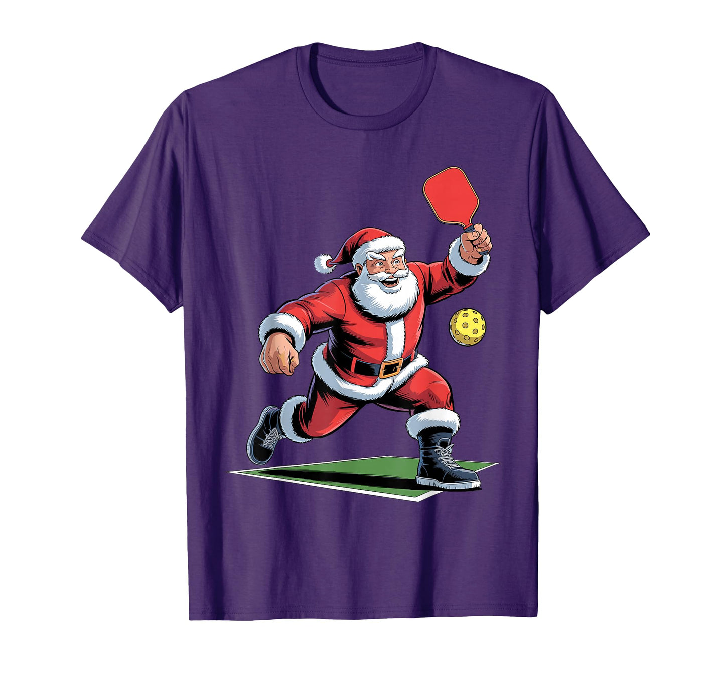 Funny Santa Playing Pickleball Holiday Christmas Xmas Pajama T-Shirt