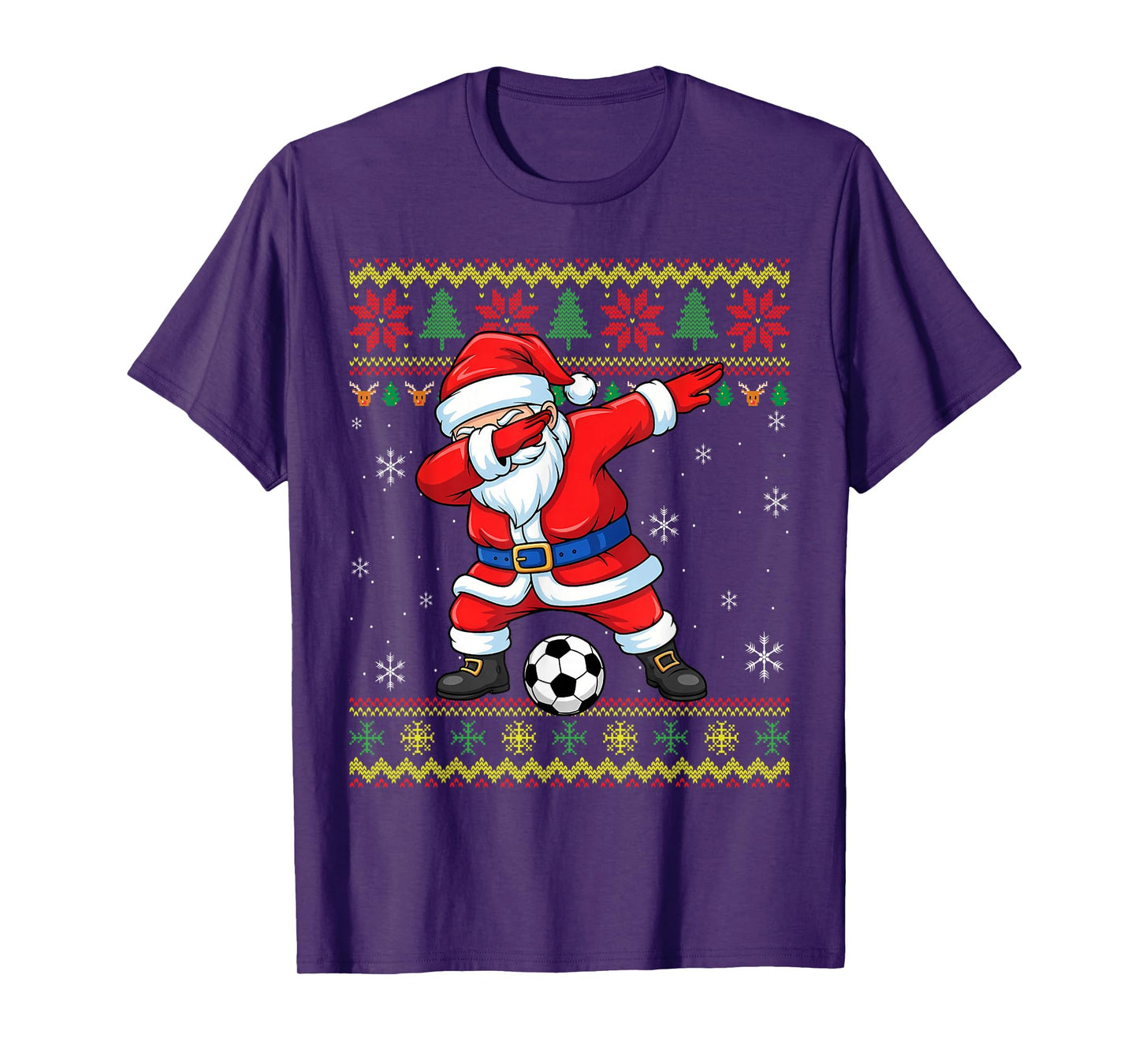 Santa Claus Soccer Dabbing Ugly Christmas Boys Kids Youth T-Shirt