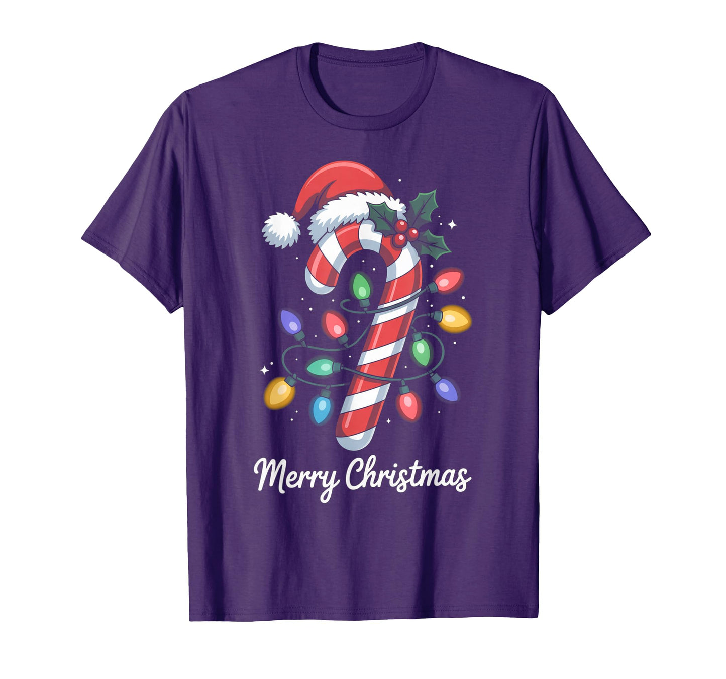 Merry Christmas Candy Cane Santa Hat Holiday Kids Toddler T-Shirt