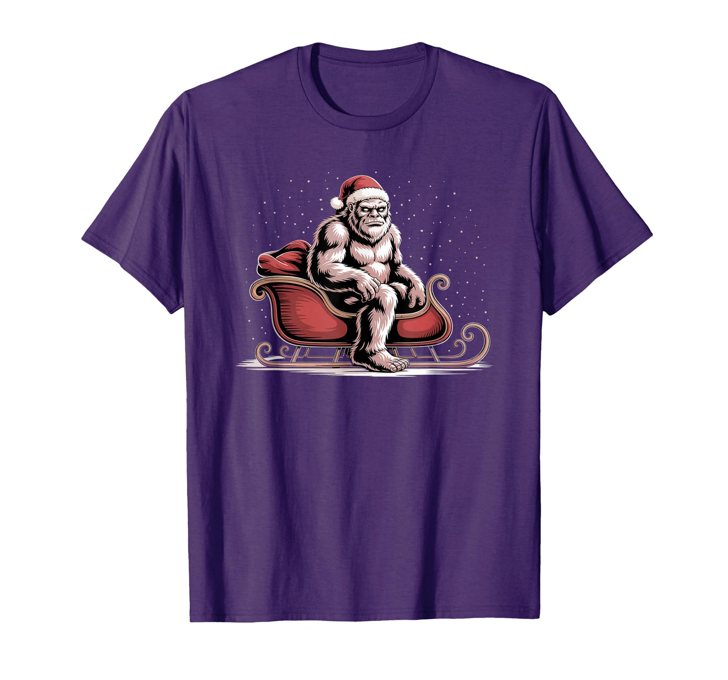 Fife Life Bigfoot Sasquatch in Santa's Sleigh Christmas T-Shirt