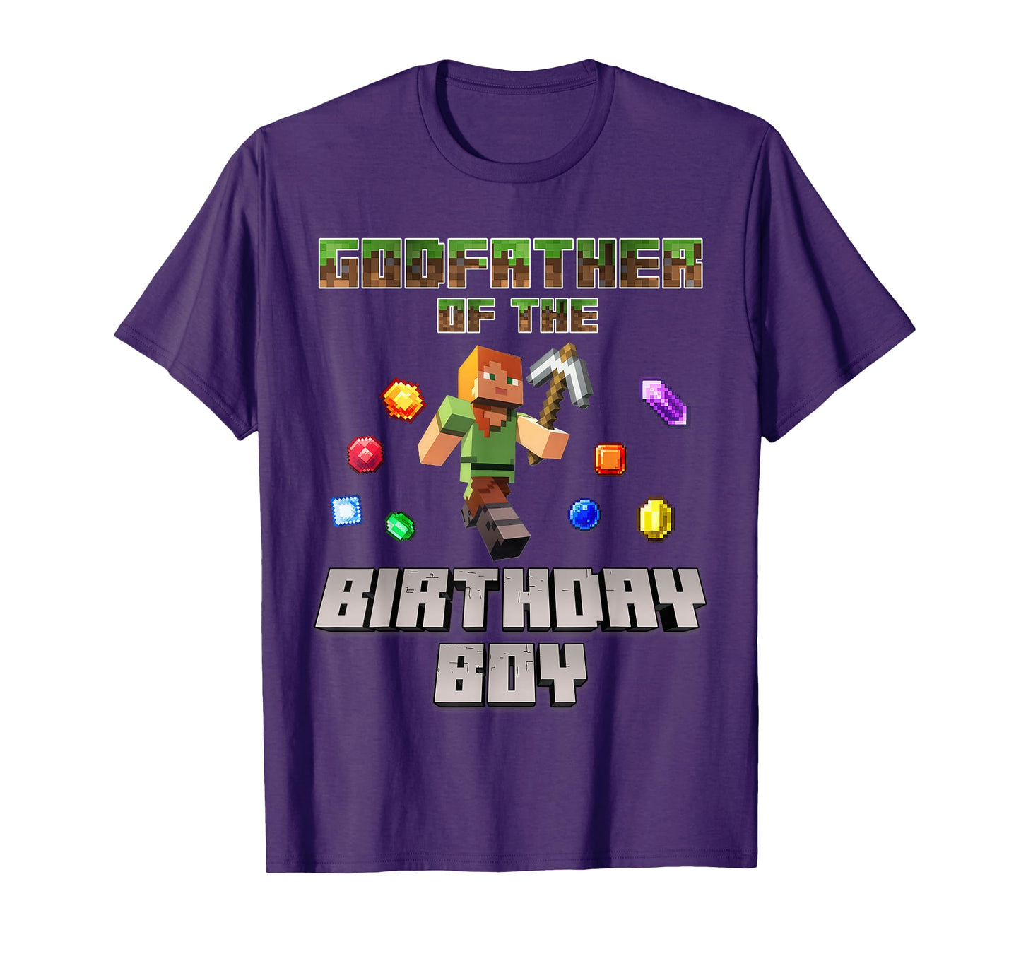 Godfather Of The Birthday Boy Video Gamer Pixel Number T-Shirt