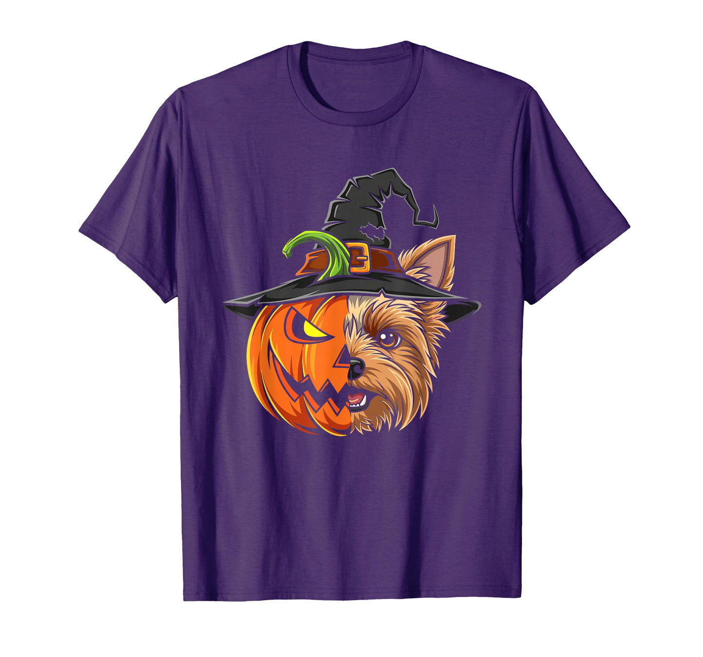 Yorkshire Terrier Pumpkin Jack O Lantern Halloween Men Women T-Shirt
