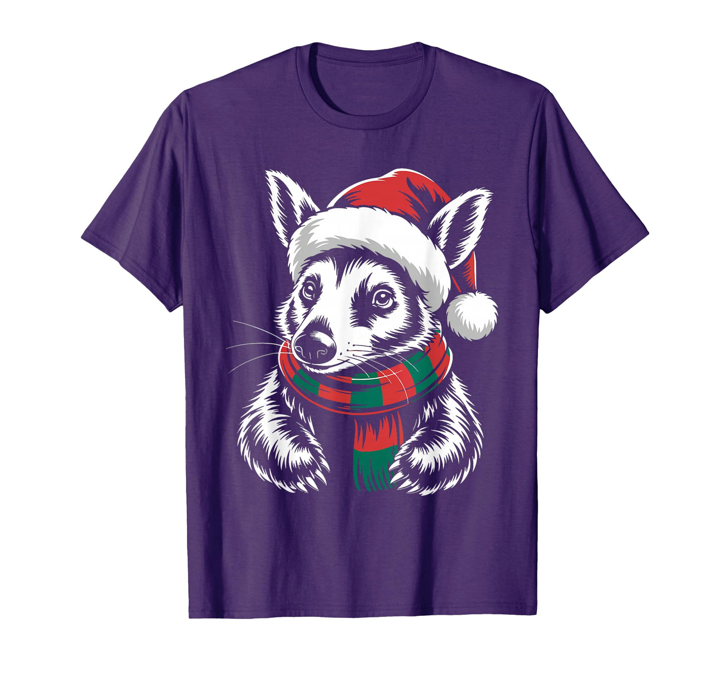 Aardvark Xmas Santa Hat Scarf Christmas Costume T-Shirt
