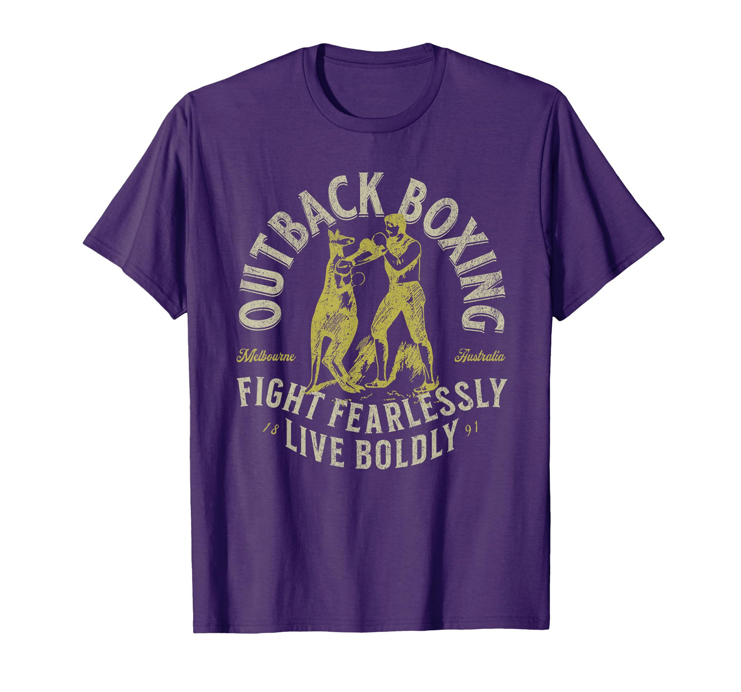 Outback Boxing Man vs Kangaroo Melbourne Australia 1891 T-Shirt