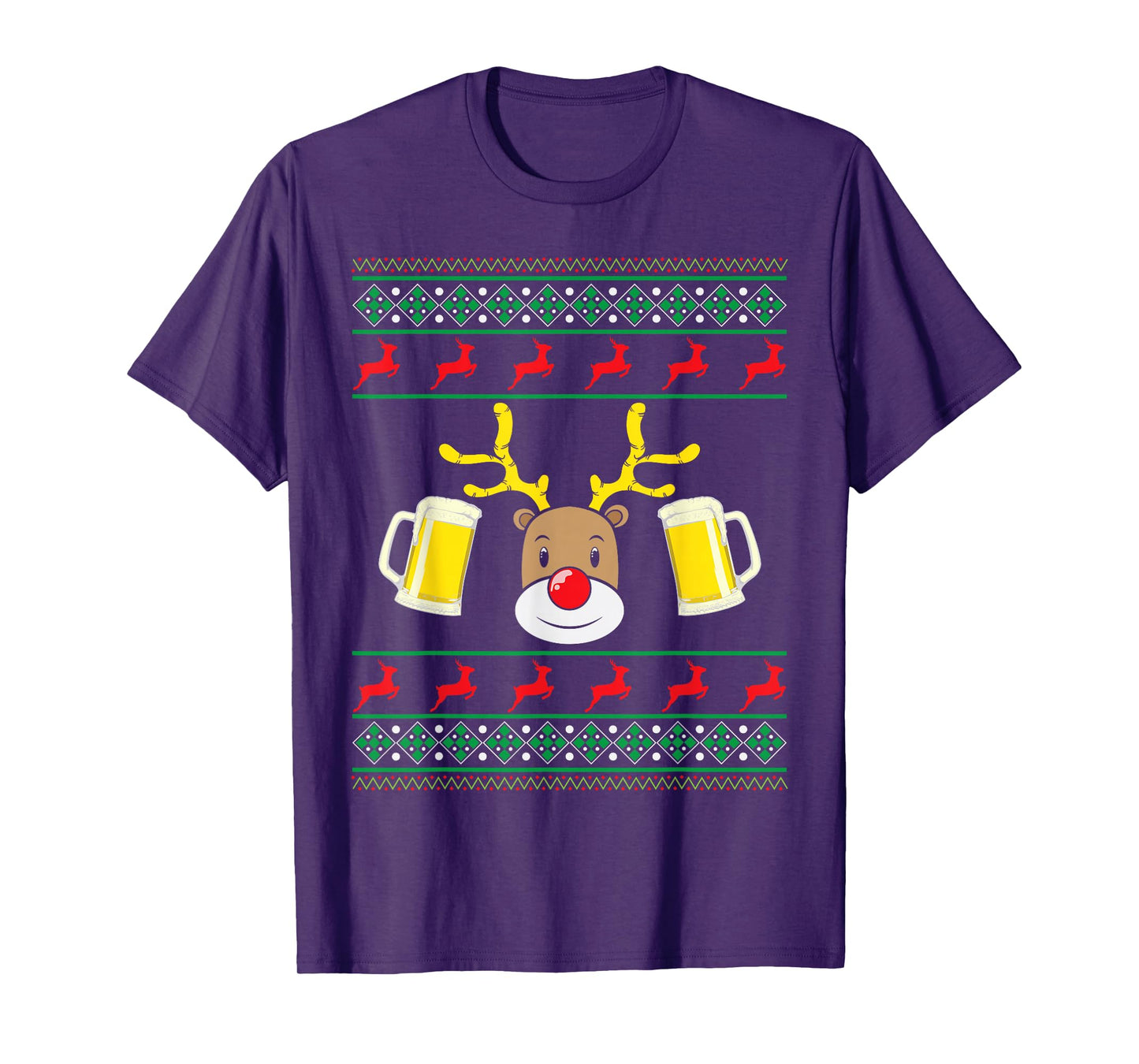 Ugly Christmas with Rudolf The Reindeer and Beer T-Shirt