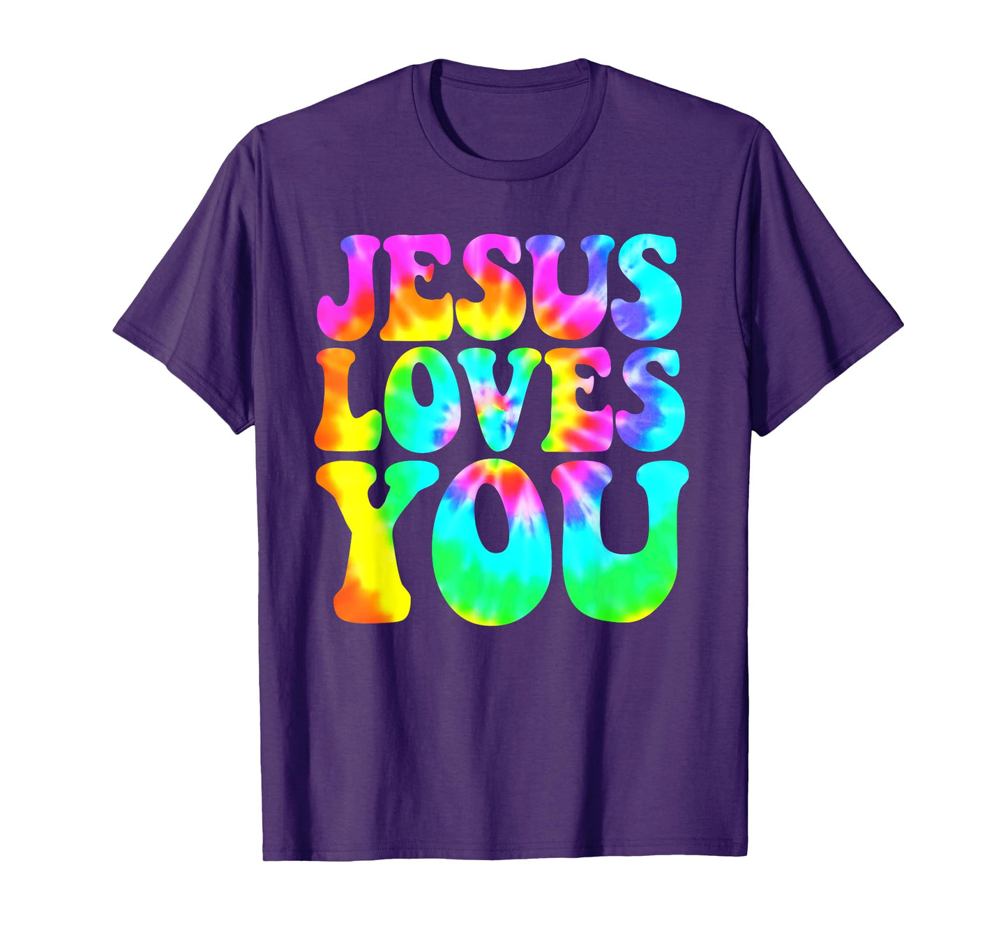 Jesus Loves You Retro Groovy Style Graphic Design Women T-Shirt