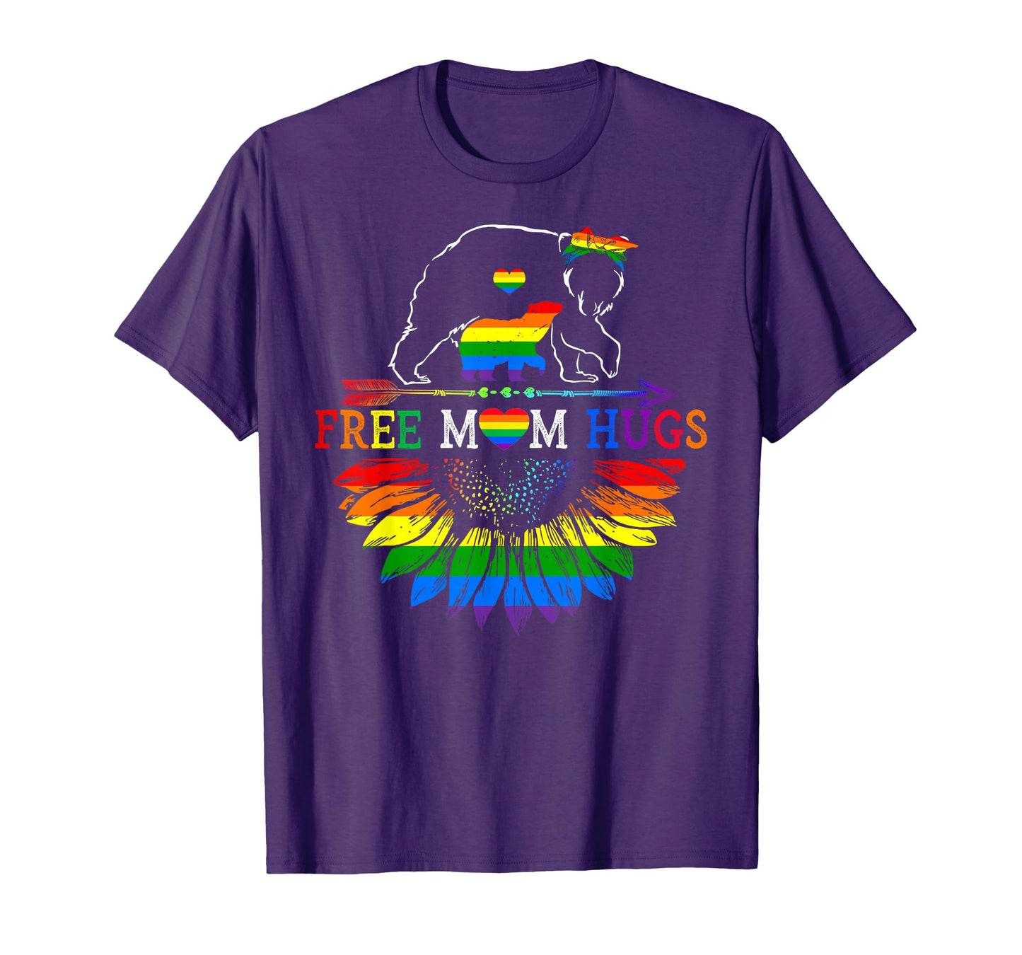LGBTQ Pride Mama Bear Free Mom Hugs LGBT Proud Rainbow Ally T-Shirt