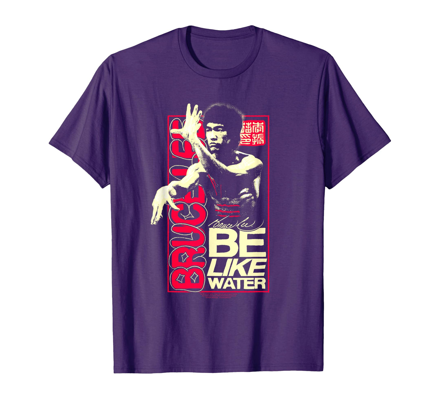 Bruce Lee Be Like Water Retro Martial Arts Poster T-Shirt