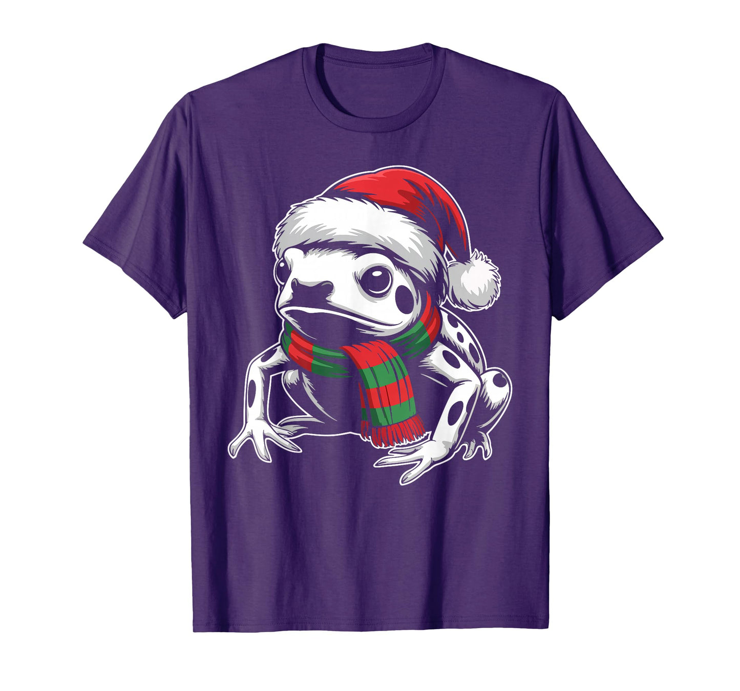 Poison Dart Frog Xmas Santa Hat Scarf Christmas Costume T-Shirt