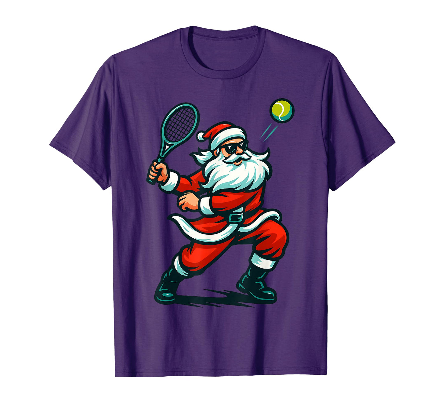 Tennis Christmas Santa Cute Xmas Boys Teen Men Women Kids T-Shirt
