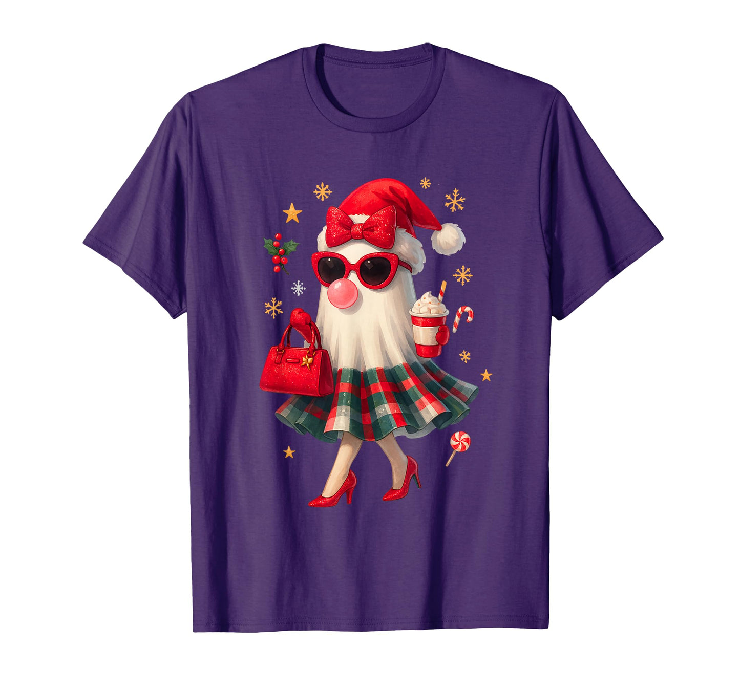Retro Santa Girl Christmas Cute Xmas Boojee Women T-Shirt