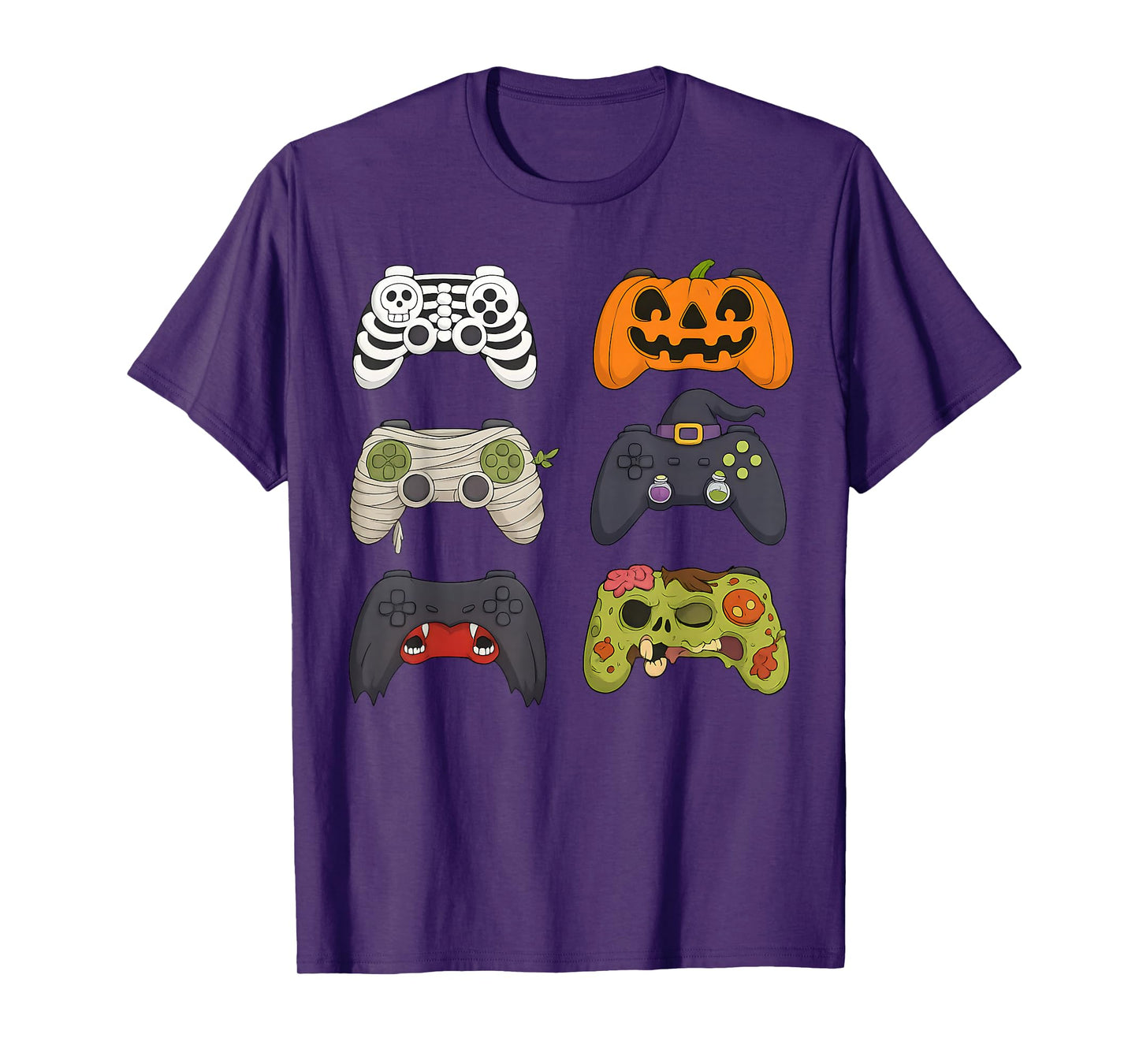 Halloween Skeleton Zombie Gaming Controllers Mummy Boys Kids T-Shirt