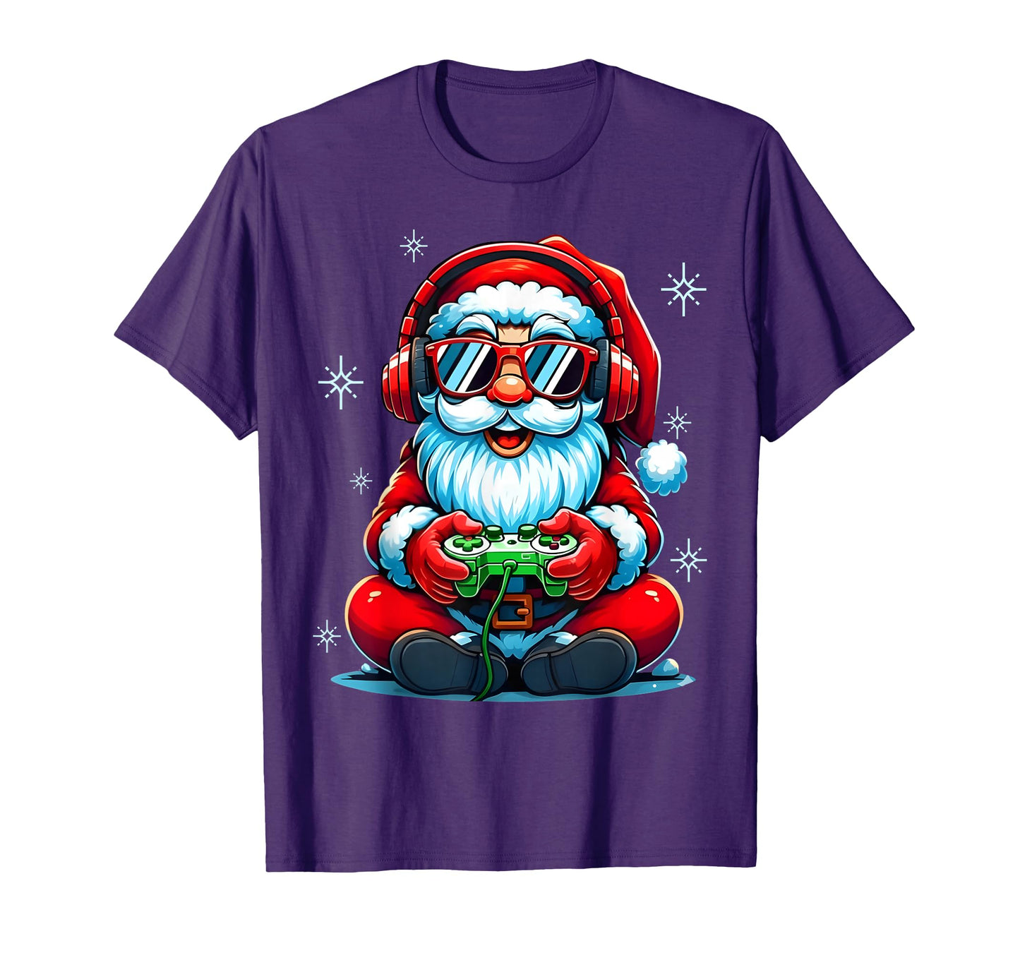 Merry Christmas Gamer Boys Mens Video Game Santa Claus T-Shirt