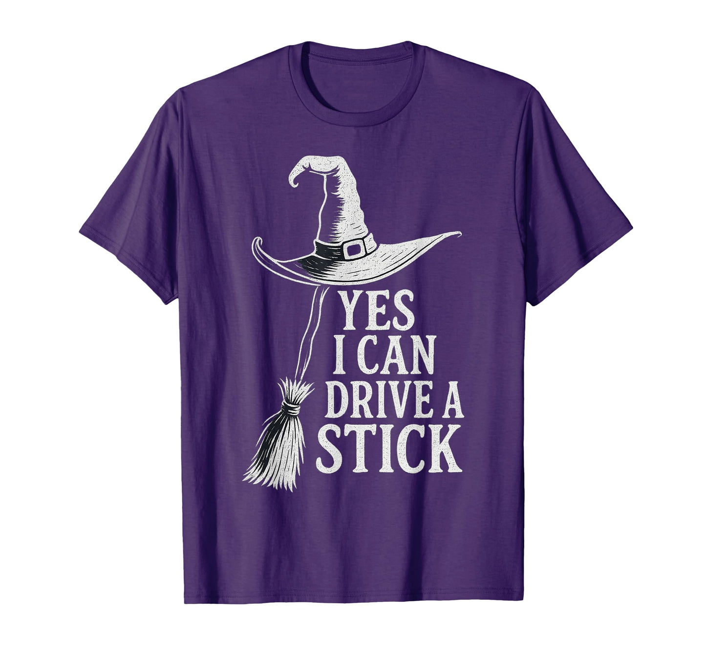 Yes I Can Drive A Stick Funny Witch Flying Broom Halloween T-Shirt