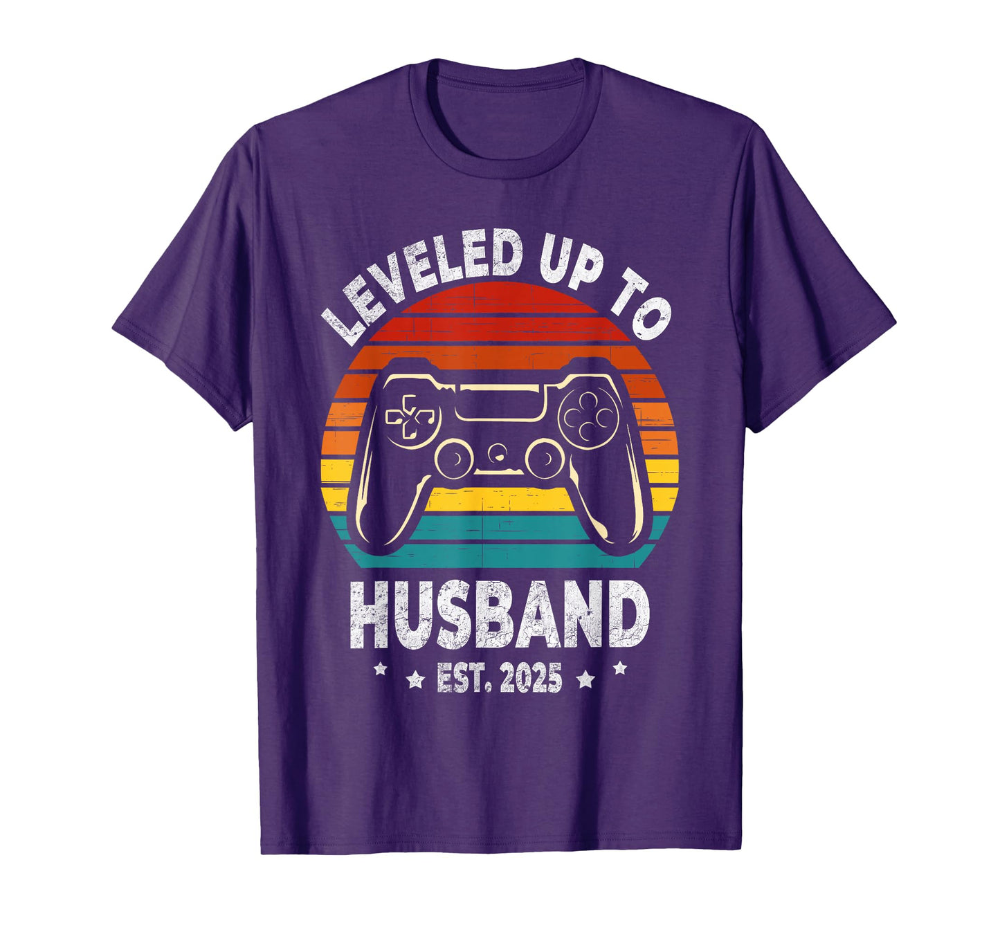 Leveled Up To Husband est 2025 Newly Married Bachelor Party T-Shirt
