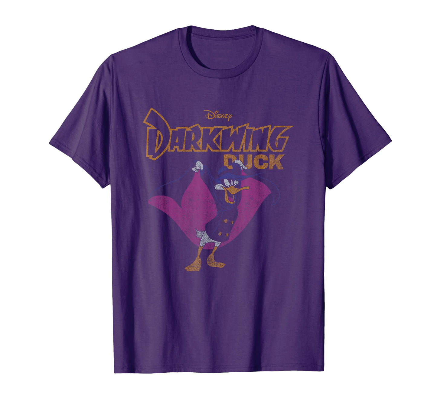 Disney Darkwing Duck Iconic Retro Distressed Big Chest Logo T-Shirt
