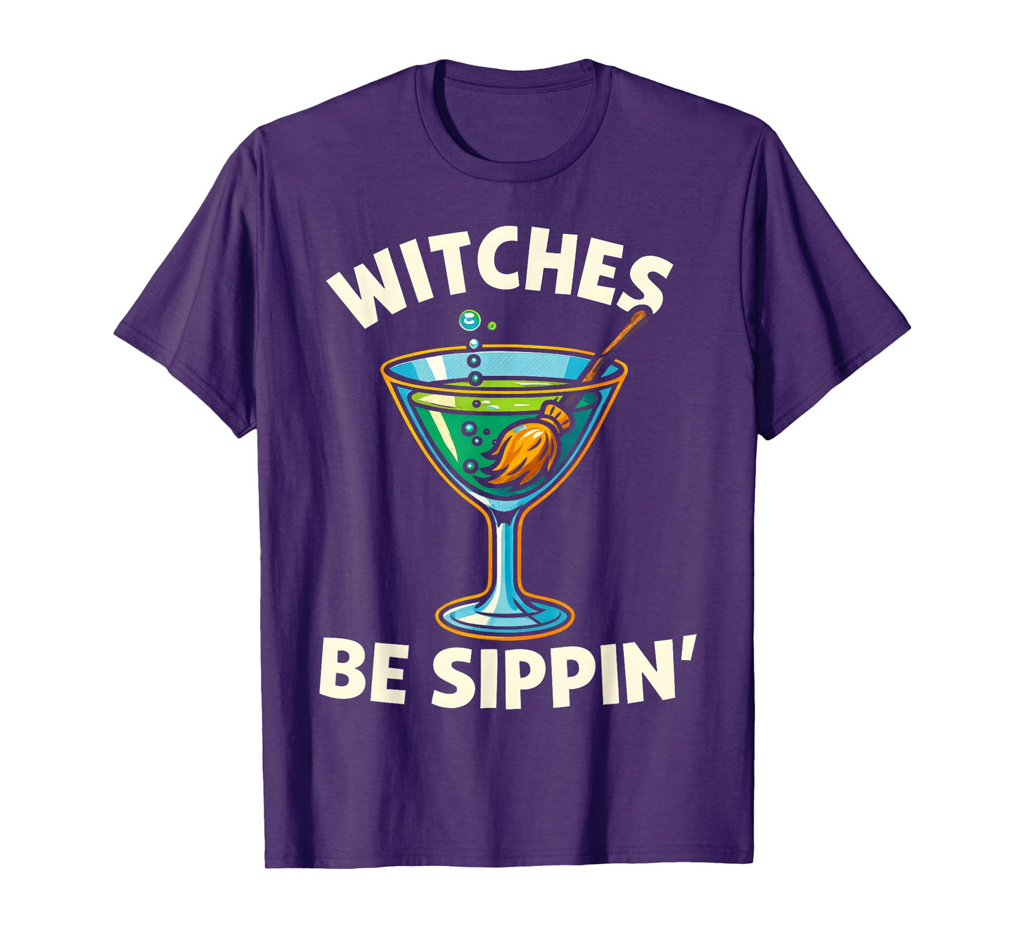 Witchy Party Vibe Witches Be Sippin Booze Funny Halloween T-Shirt